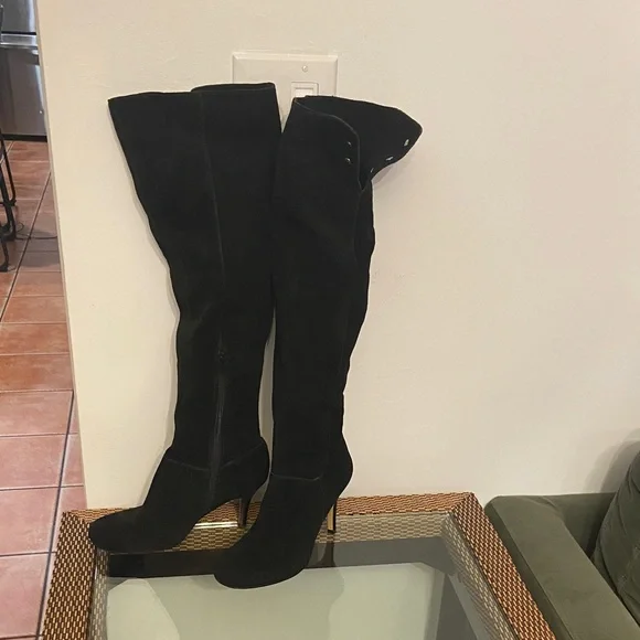 Nine West Black Suede Over-the-Knee Boots - Picture 2 of 7
